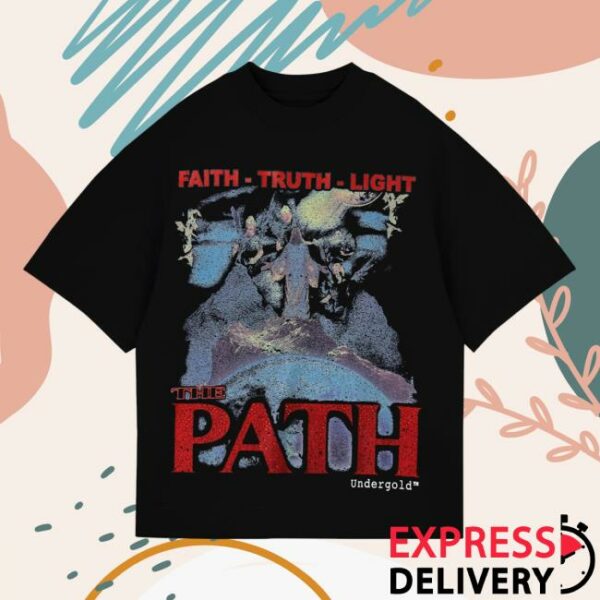 Undergold Merch Store The Path Monogram Boxy Fit Tshirt Black