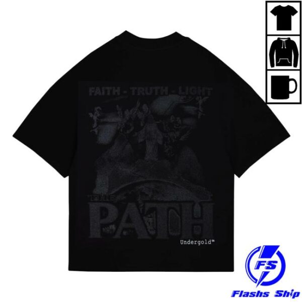 Undergold Merch Store The Path Monogram Boxy Fit Tshirt Black