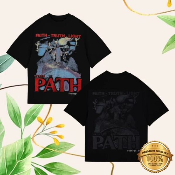 Undergold Merch Store The Path Monogram Boxy Fit Tshirt Black
