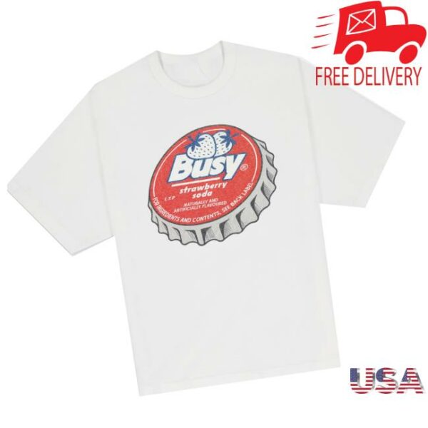 Sorryimbusy Store Merch Strawberry Soda White T-Shirt