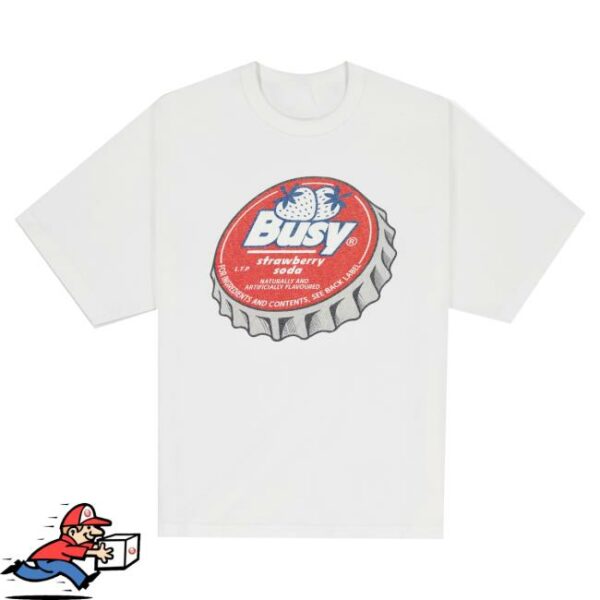Sorryimbusy Store Merch Strawberry Soda White T-Shirt