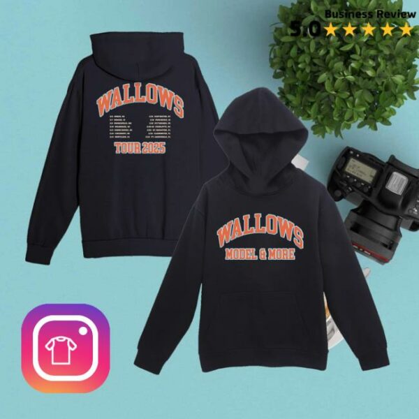 Wallows Music Merch Store Collegiate Puff Print Hoodie