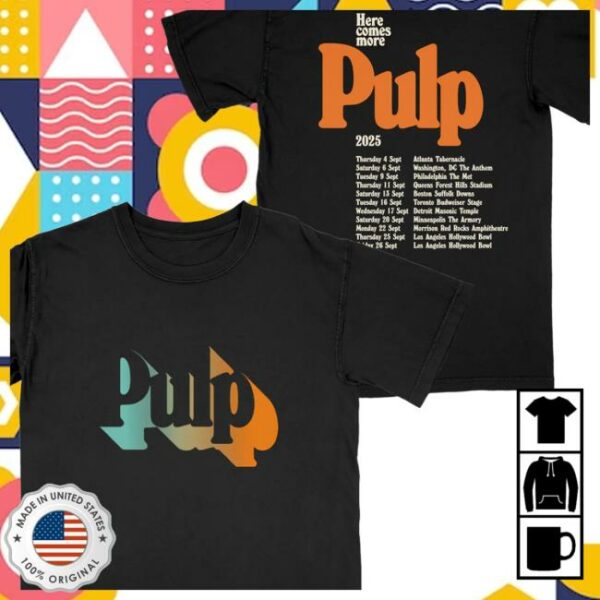 Pulp Official Store Merch Here Comes More Tour Black Tee