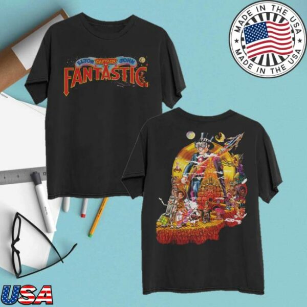 Elton John Official Store Merch Captain Fantastic 50Th Anniversary T-Shirt