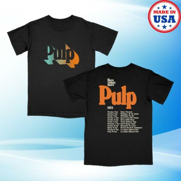Pulp Official Merch Store Here Comes More Tour Tee Black