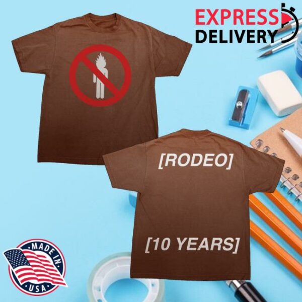 Travis Scott Merch Store Rodeo 10 Years La Flame Tee