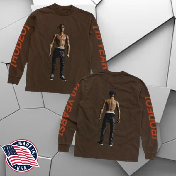 Travis Scott Merch Store Rodeo 10 Years Action Figure Longsleeve