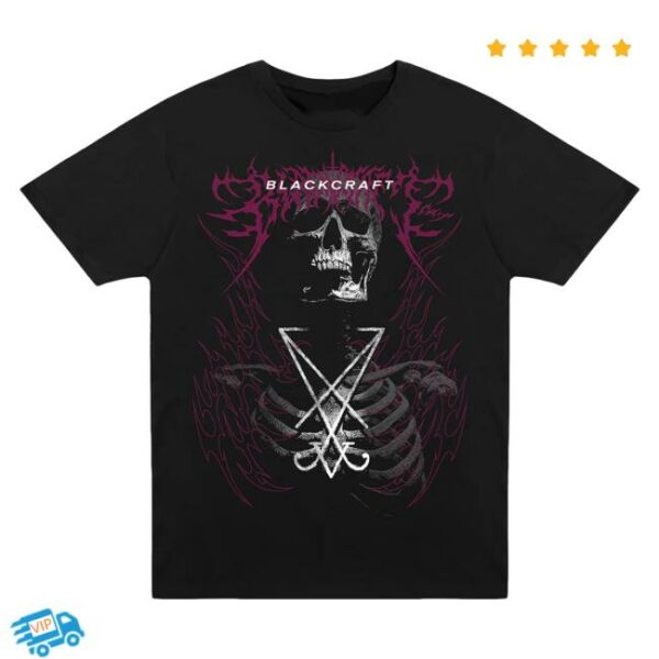 Blackcraftcult Store Merch Lucifer Sigil Skeleton T-Shirt