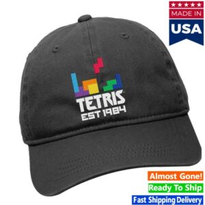 Giftbox Store Merch Tetris Logo Design Black Cap