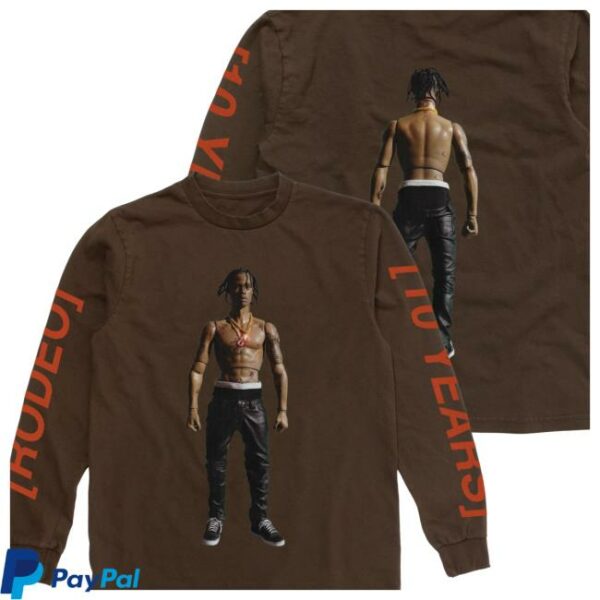Travis Scott Store Merch Rodeo 10 Years Action Figure Longsleeve