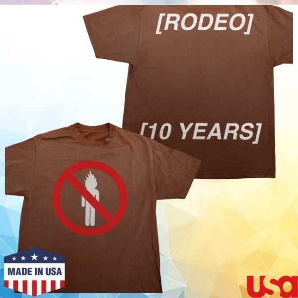 Travis Scott Store Merch Rodeo 10 Years La Flame Tee