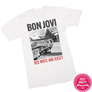 Bonjovi Store Merch Forever Red White And Jersey White T-Shirt