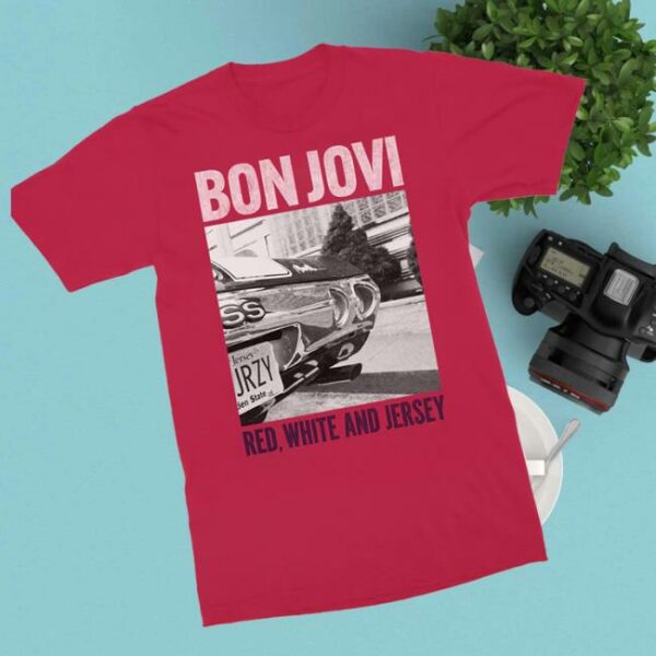 Bonjovi Store Merch Forever Red White And Jersey Red T-Shirt