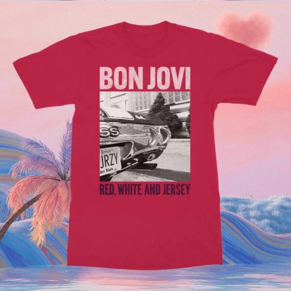 Bonjovi Store Merch Forever Red White And Jersey Red T-Shirt