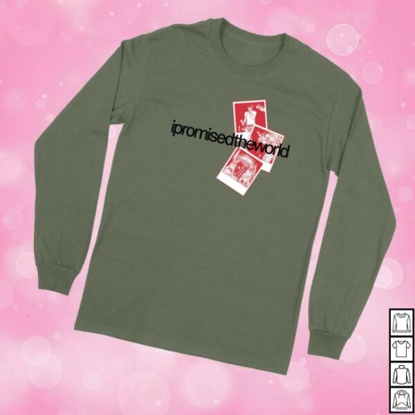 I Promised The World Merch Store Polaroids Military Green Long Sleeve