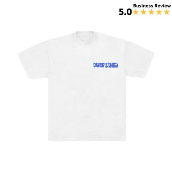 Disco Disco Disco Store Merch Disco Lines Stacked White Tee