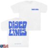 kenny disco disco disco store merch disco lines stacked white tee ssd