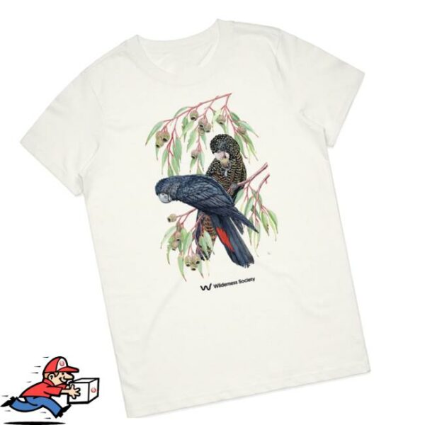 Wilderness Store Merch Forest Red Tailed Black Cockatoo Womens Natural Organic T-Shirt