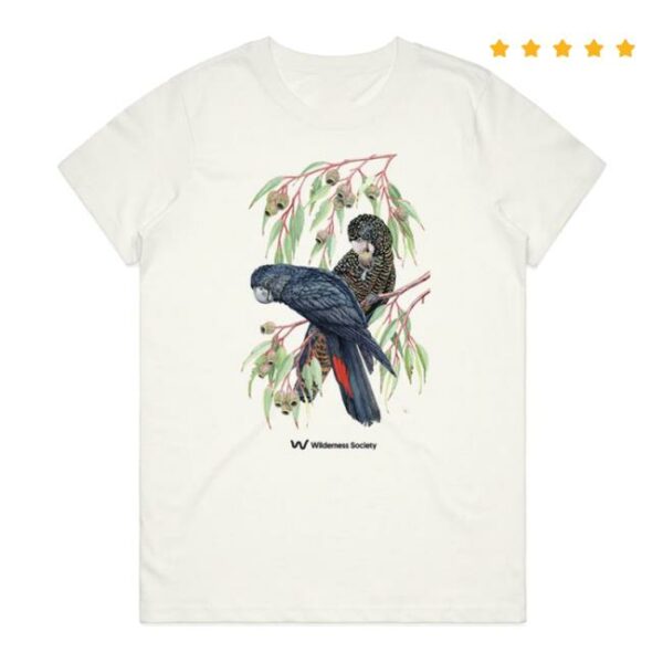 Wilderness Store Merch Forest Red Tailed Black Cockatoo Womens Natural Organic T-Shirt