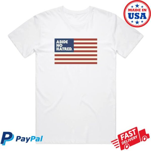 The Bitter Southerner General Store Merch Abide No Hatred American Flag White T-Shirt