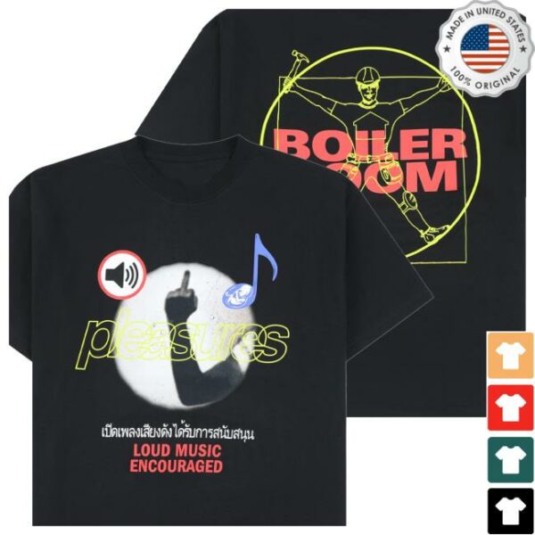 Boilerroom Store Merch Br X Pleasures Loud Music Black T-Shirt