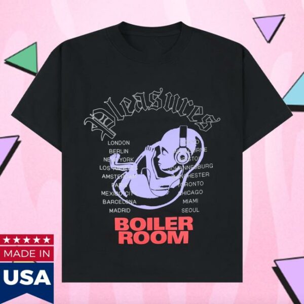 Boiler Room Store Merch Br X Pleasures Headphone Black T-Shirt