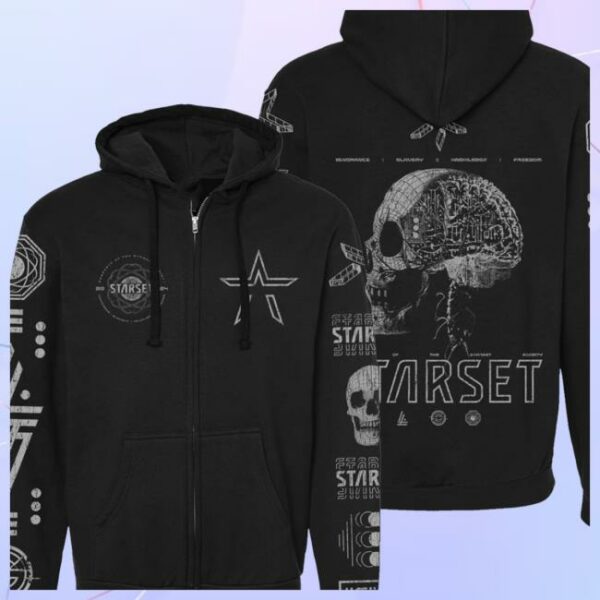 Starset Store Merch Immersion Bmi Skull Zip Hoodie