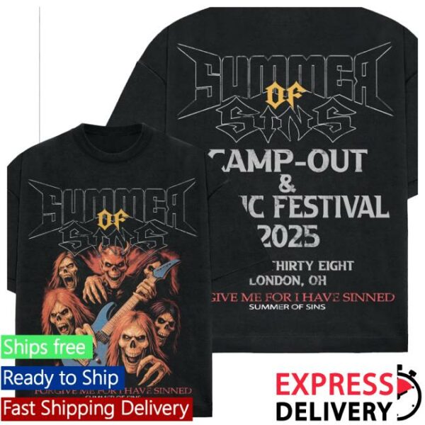 Shopholysinner Store Merch Holy Sinner Sos ’25 Skeleton Rock Band T-Shirt