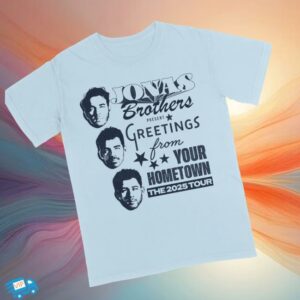 Jonas Brothers Store Merch Jonas Brother Present Greeting From Your Hometown The 2025 Tour Shirt