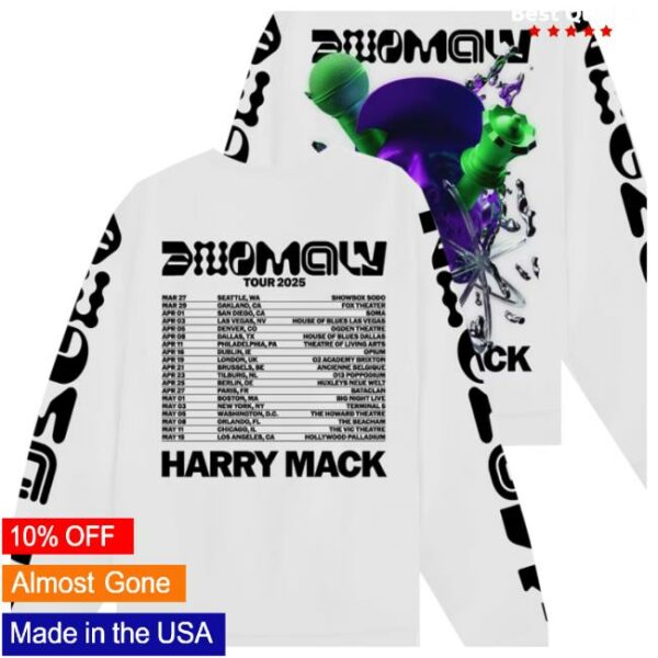 Harry Mack Official Store Merch Anomaly Tour 2025 White Long Sleeve Tee