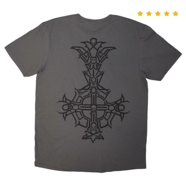 Cool Store Merch Ghost Chrome Logo & Grucifix Outline T-Shirt