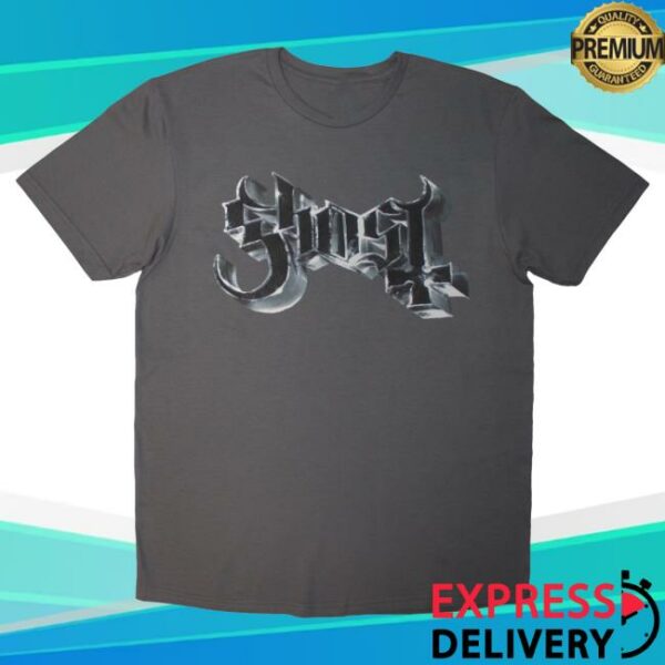 Cool Store Merch Ghost Chrome Logo & Grucifix Outline T-Shirt