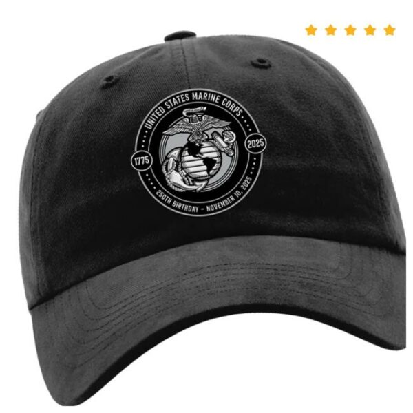 Leatherneck For Life Store Merch 250Th Usmc Birthday Shield Structured Hat