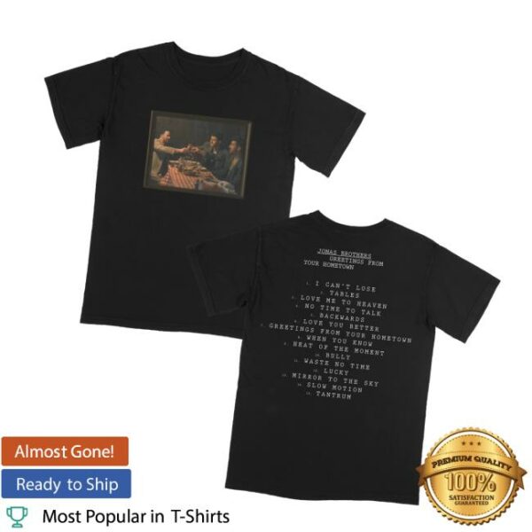 Jonas Brothers Merch Store Greetings Tracklisting Frame Shirt