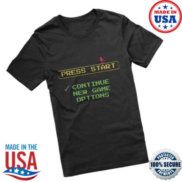 Retro Games Merch Store Press Start Menu T-Shirt
