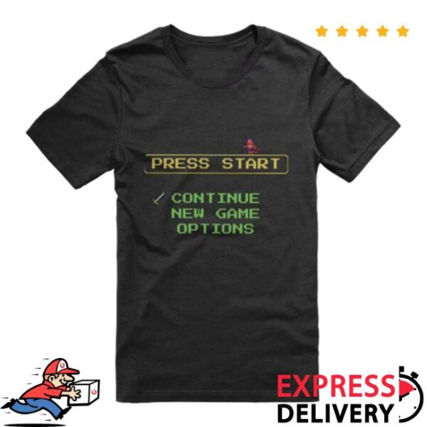 Retro Games Merch Store Press Start Menu T-Shirt