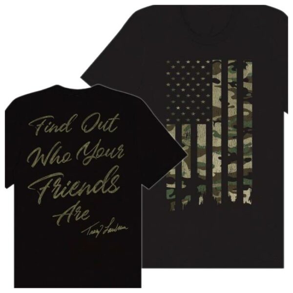 Tracy Lawrence Store Merch Black Camo Flag Tee