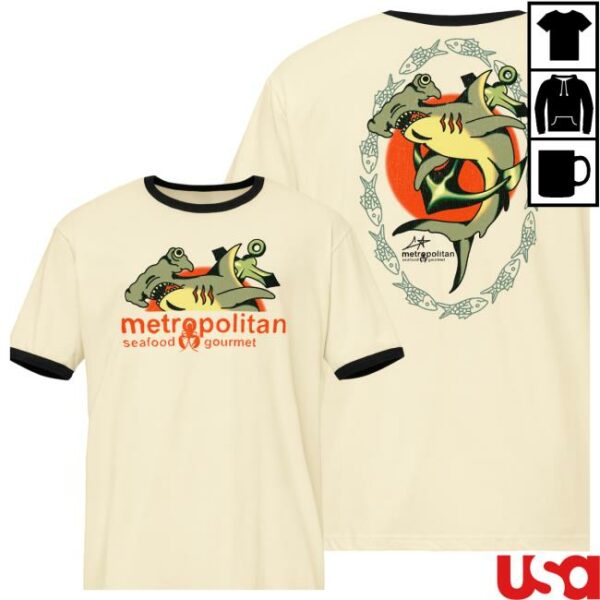 Metro Seafood Store Merch Hammerhead Ringer Tee