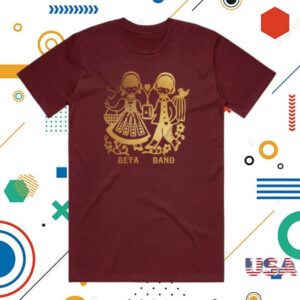 The Beta Band Store Merch Holding Hands Burgundy T-Shirt