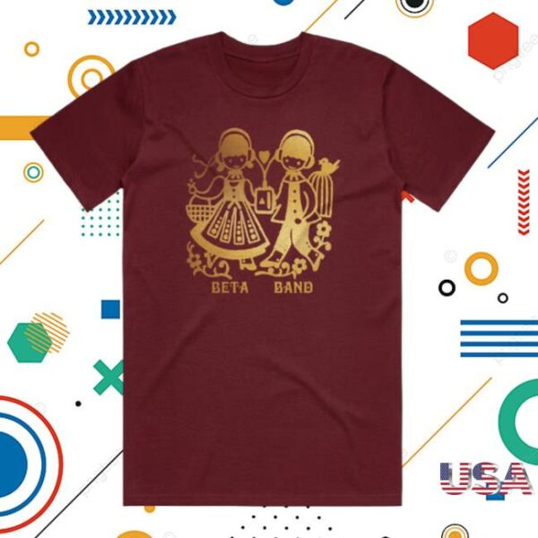 The Beta Band Store Merch Holding Hands Burgundy T-Shirt