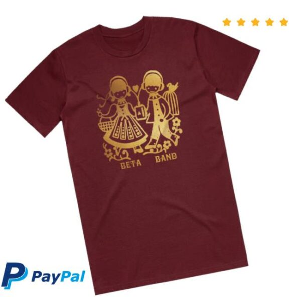 The Beta Band Store Merch Holding Hands Burgundy T-Shirt