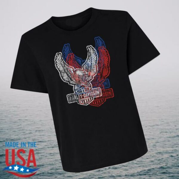 Harley Davidson Store Merch Women’s Upswept Eagle Americana Midi Tee