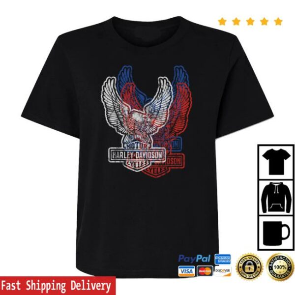 Harley Davidson Store Merch Women’s Upswept Eagle Americana Midi Tee