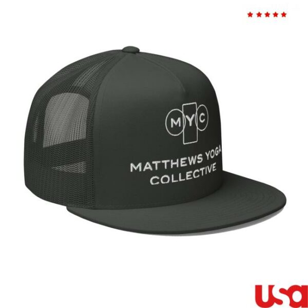 Merch Perch Store Merch Myc Full Logo Embroidered Flat Bill Trucker Cap