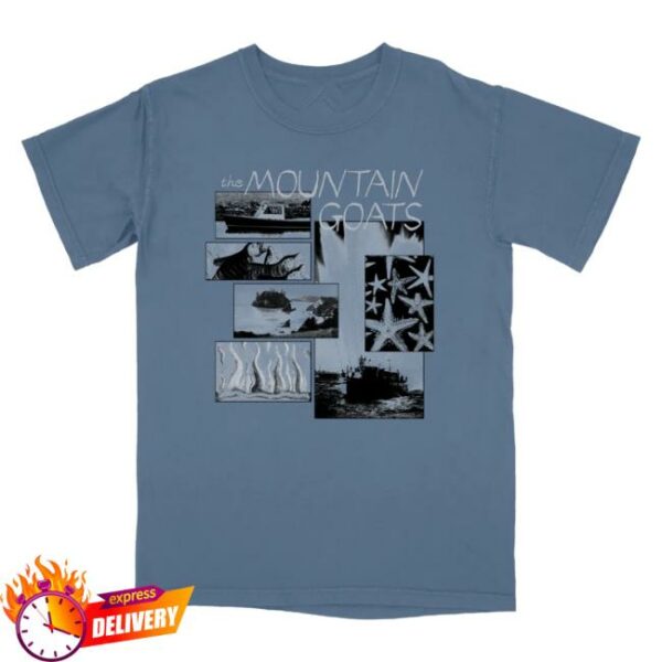 Hello Merch Store Collage Washed Denim T-Shirt