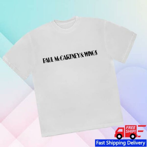Paul Mccartney Store Merch Paul Mccartney & Wings Text Logo T-Shirt