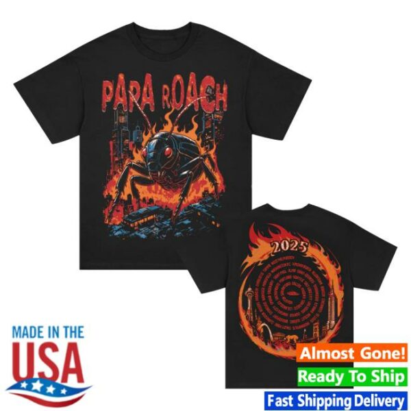 Papa Roach Merch Store Roachzilla 2025 North American Tour T-Shirt