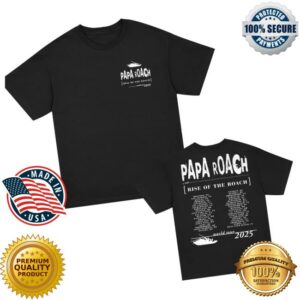 Papa Roach Merch Store Rise Of The Roach 2025 North American Tour T-Shirt