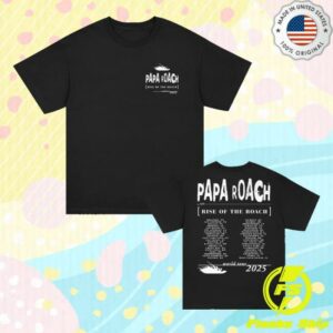 Papa Roach Merch Store Rise Of The Roach 2025 North American Tour T-Shirt