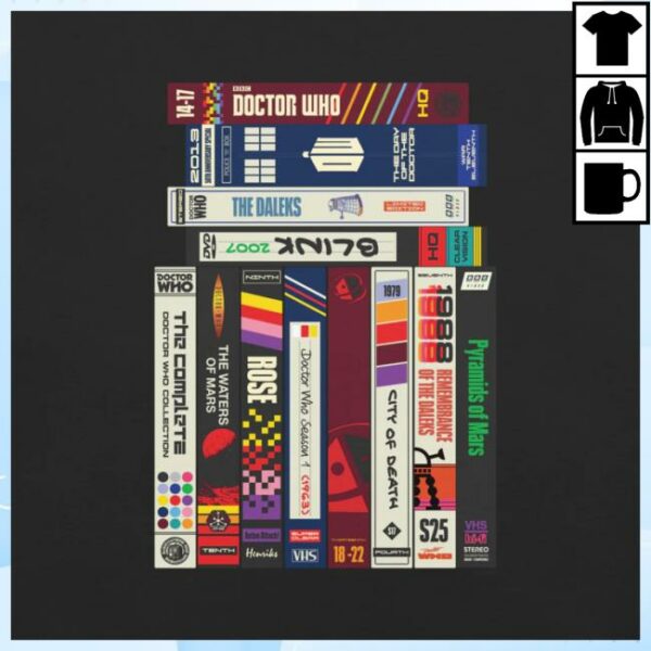 Bbc Store Merch Doctor Who Vhs Collection Unisex T-Shirt